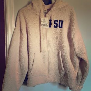 Pink collegiate collection PSU Sherpa zipup hoodie